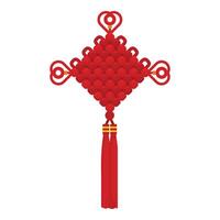 Red chinese knot hanging bringing luck and prosperity for new year vector