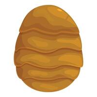 Golden egg with wavy pattern standing upright on white background vector