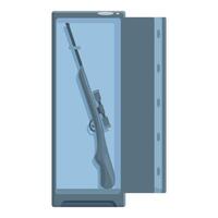 Hunting rifle being stored safely in a gun safe vector
