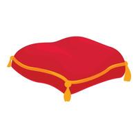 Red royal pillow with golden tassels is waiting for the king vector