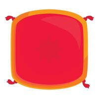 Red square pillow with star showing softness and comfort vector