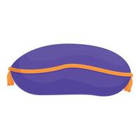 Violet sofa cushion with golden stripe and tassels is lying on white background vector