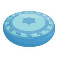 This round meditation cushion is showing a beautiful turquoise pattern vector