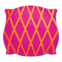Pink pillow with orange rhombus pattern for comfortable sleeping vector
