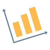 Simple bar graph showing steady growth and positive results vector