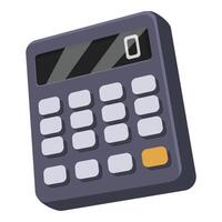 Modern electronic calculator showing zero number on display vector