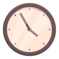 Round wall clock showing time with hour and minute hand vector