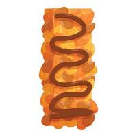Delicious cereal bar with chocolate drizzle on white background vector