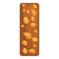 Chocolate bar with whole peanuts appearing on surface vector