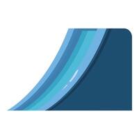 Blue water slide making turn isolated on white background vector