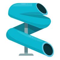 Blue water slide standing on white background for having fun in aqua park vector