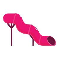 Pink playground slide standing out on white background vector