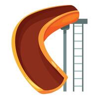Cartoon style water slide standing on white background vector