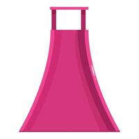 Pink playground slide standing on white background vector