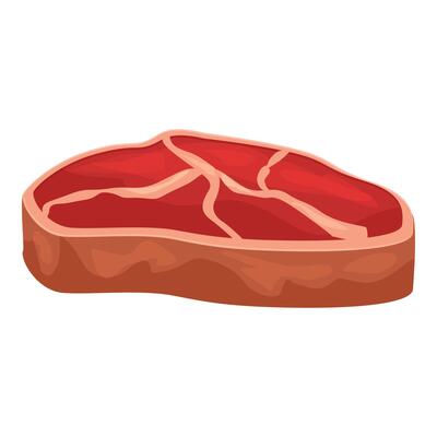 Fresh red meat steak lying on white background
