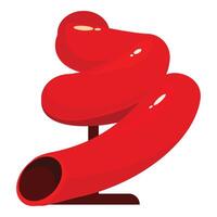 Red spiral slide bringing joy and excitement to playground fun vector