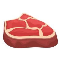 Raw red beef meat steak lying down isolated on white background vector