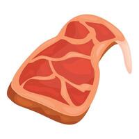 Cartoon icon of a raw t bone steak with fat vector