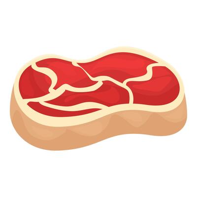 Fresh raw red meat steak is lying on white background