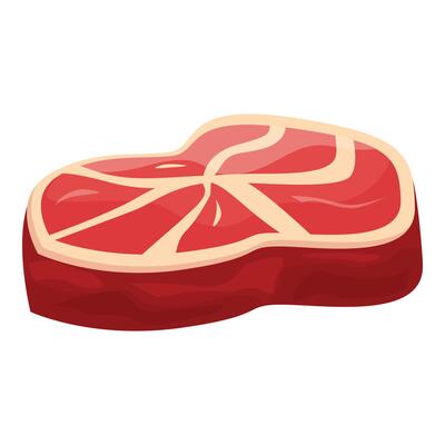 Fresh red meat steak is lying on white background