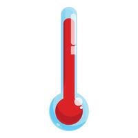Red thermometer showing high temperature on white background vector