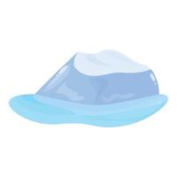 Big iceberg floating on water surface with snow on top vector
