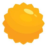 Bright sun shining with big smile on orange background vector