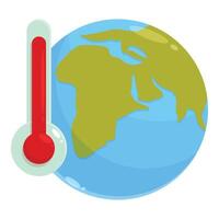 Thermometer showing increasing temperature on planet earth vector