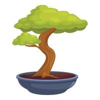 Small bonsai tree growing in a pot is an example of traditional japanese art vector