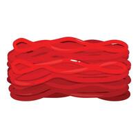 Red licorice candy forming a wavy pile isolated on white background vector