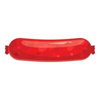 Red sausage lying horizontally isolated on white background vector