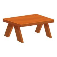 Wooden coffee table standing on isolated white background vector