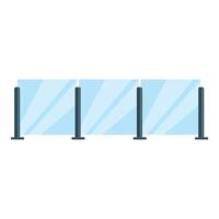 Glass partition wall separating areas in office space vector