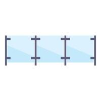 Glass panel fence protecting from falling providing security at height vector