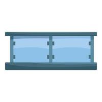 Glass balcony with metal railing protecting from falling vector