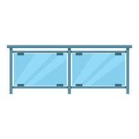 Modern glass balcony railing separating inside from outside vector