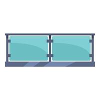Modern glass balcony railing protecting from falling vector