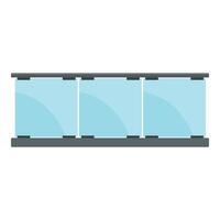 Glass panel balcony providing unobstructed view with metal railing vector