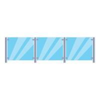 Modern glass fence protecting building from unwanted guests vector
