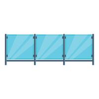 Modern glass balcony railing protecting from falling vector