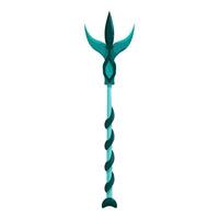 Magic staff with sharp blades is standing on white background vector