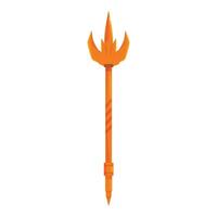 Golden trident standing up with three sharp blades vector