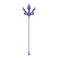 Magic staff with three spikes standing on white background vector