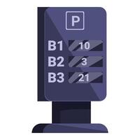 Parking guidance system showing available spots vector