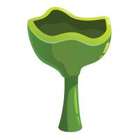 Green alien tree growing upwards with empty top vector