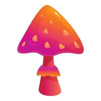 Bright gradient red and orange poisonous mushroom standing alone vector