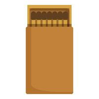 Full matchbox with brown striking surface and matches inside vector