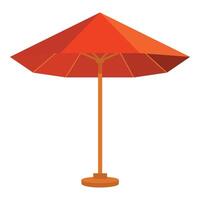 Big red beach umbrella providing shade on white background vector