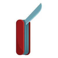 Red swiss knife opening with sharp blade vector