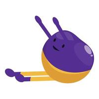 Happy cartoon character doing stretching exercises vector